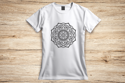 Mandala čierny kvet